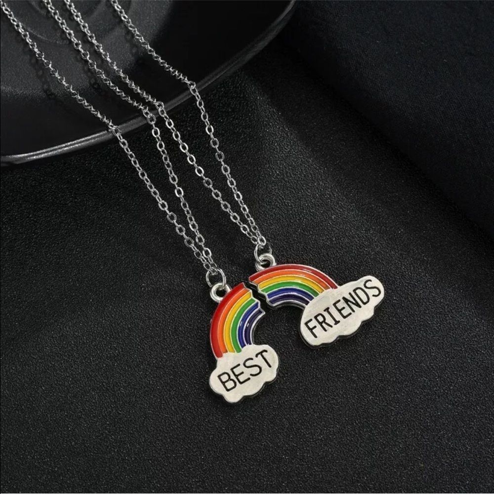 Best Friends Necklaces Enamel Puzzle Rainbow - Picture 4 of 9